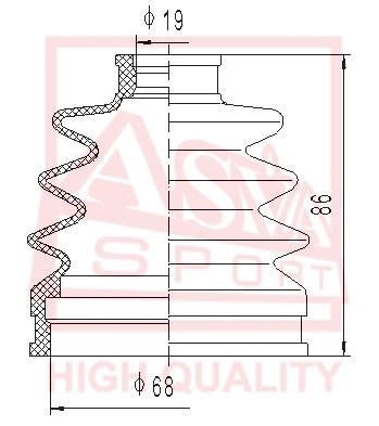 Пыльник шрус OB (19x68x86)комплект (DAEWOO TICO) 12 <b>ASVA ASBT2047</b> - изображение Пыльник шрус OB (19x68x86)комплект (DAEWOO TICO) 12 <b>ASVA ASBT2047</b> - изображение