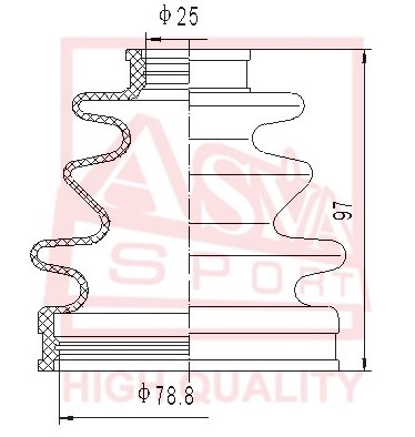 Пыльник шруса [12] <b>ASVA ASBT90</b> - изображение