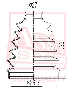 Пыльник шрус наружный 29x91x125 12 <b>ASVA ASBTCA2B</b> - изображение Пыльник шрус наружный 29x91x125 12 <b>ASVA ASBTCA2B</b> - изображение