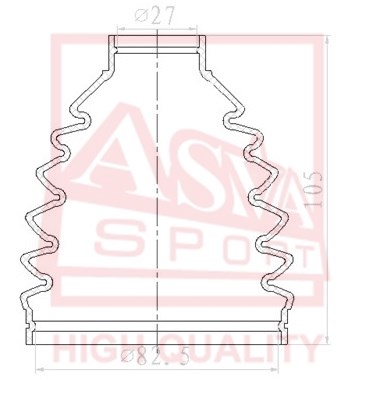 Пыльник шрус O/B (28x83x102) комплект [12] <b>ASVA ASBTCY3</b> - изображение