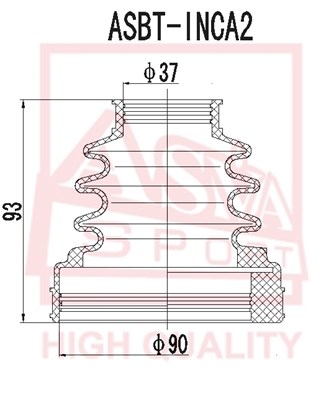Пыльник шрус внутренний36x78x96 [12] <b>ASVA ASBTINCA2</b> - изображение