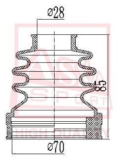 Пыльник шрус I/B (28x71x86) комплект [12] <b>ASVA ASBTINFF1</b> - изображение