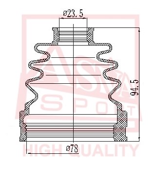 Пыльник шрус I/B 23,5X80X96 комплект [12] <b>ASVA ASBTINJ10A</b> - изображение