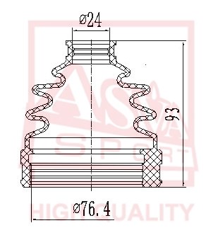 Пыльник шрус IB (25x83x86) комплект 12 <b>ASVA ASBTINNS1</b> - изображение
