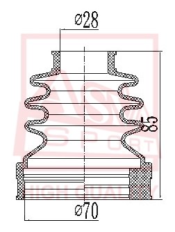 Пыльник шрус IB (22x74x86) комплект 12 <b>ASVA ASBTINP12</b> - изображение
