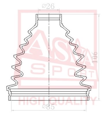 Пыльник шрус OB 12 <b>ASVA ASBTN16B</b> - изображение