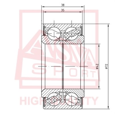 Подшипник ступичный передний 42x72x38x35 <b>ASVA DAC4272003835</b> - изображение