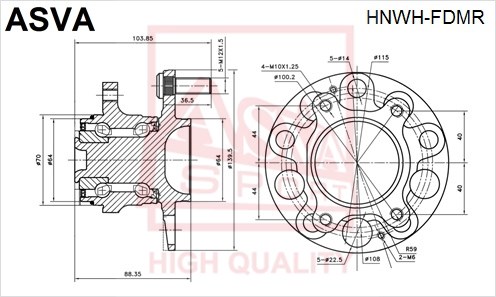 Ступица 12 <b>ASVA HNWHFDMR</b> - изображение
