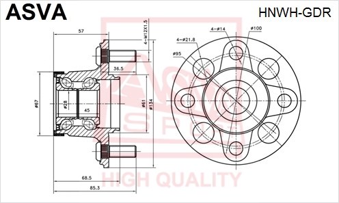 Ступица задняя <b>ASVA HNWHGDR</b> - изображение