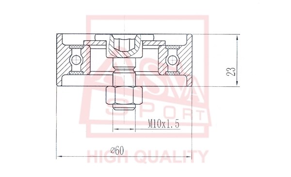 Ролик натяжителя ремня грм <b>ASVA MTBP013</b> - изображение