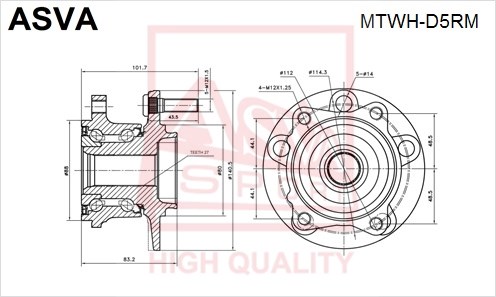 Ступица 12 <b>ASVA MTWHD5RM</b> - изображение