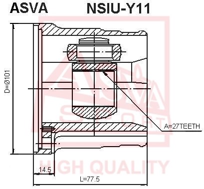 Шрус внутренний 27x101 [12] <b>ASVA NSIUY11</b> - изображение