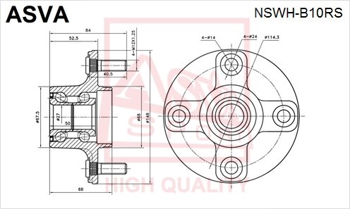 Ступица 12 <b>ASVA NSWHB10RS</b> - изображение
