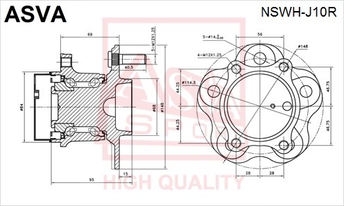 Ступица 12 <b>ASVA NSWHJ10R</b> - изображение