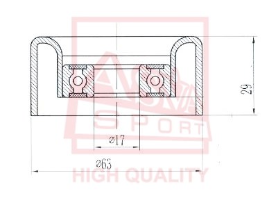 Ролик натяжной <b>ASVA OPBP003</b> - изображение Ролик натяжной <b>ASVA OPBP003</b> - изображение