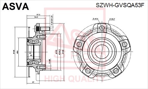 Ступица 12 <b>ASVA SZWHGVSQA53F</b> - изображение