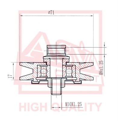 Ролик <b>ASVA TYBP049</b> - изображение Ролик <b>ASVA TYBP049</b> - изображение