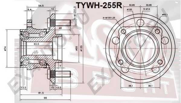 Ступица 12 <b>ASVA TYWH255R</b> - изображение