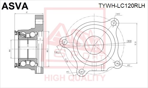 Ступица <b>ASVA TYWHLC120RLH</b> - изображение