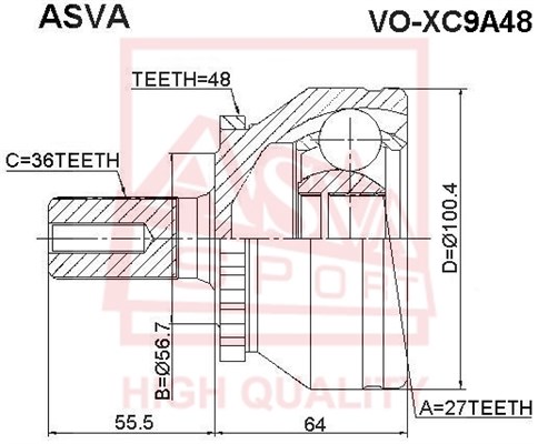 Шрус [12] <b>ASVA VOXC9A48</b> - изображение
