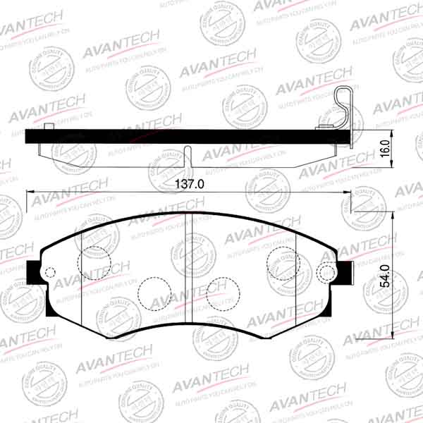 Колодки тормозные дисковые передние AVANTECH AV015 - изображение