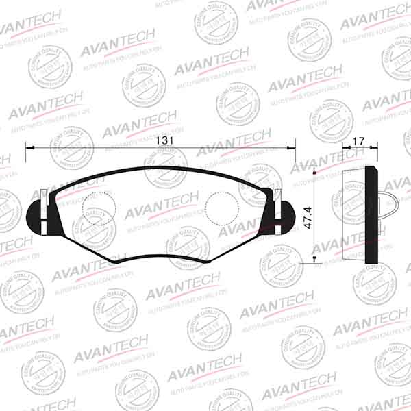 Колодки тормозные дисковые передние AVANTECH AV044 - изображение