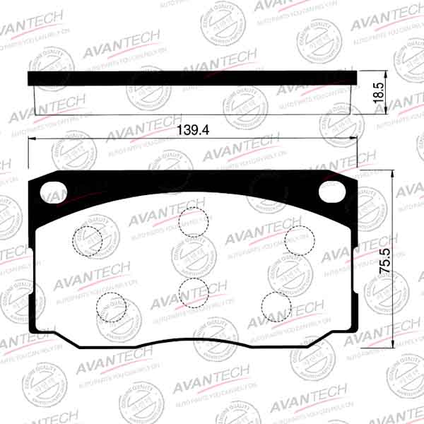 Колодки тормозные дисковые передние AVANTECH AV070 - изображение