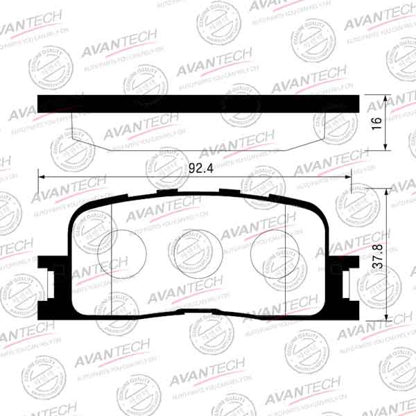 Колодки тормозные дисковые задние AVANTECH AV1035 - изображение