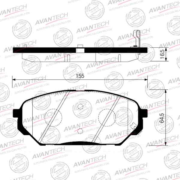 Колодки тормозные дисковые передние AVANTECH AV173 - изображение