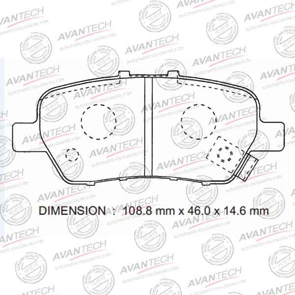 Колодки тормозные дисковые задние AVANTECH AV586 - изображение