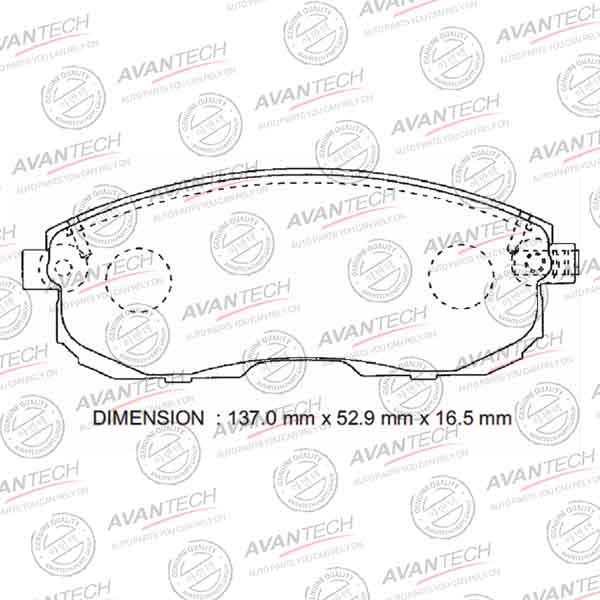 Колодки тормозные дисковые (противоскрипная пластина в компл.) <b>AVANTECH AV742</b> - изображение