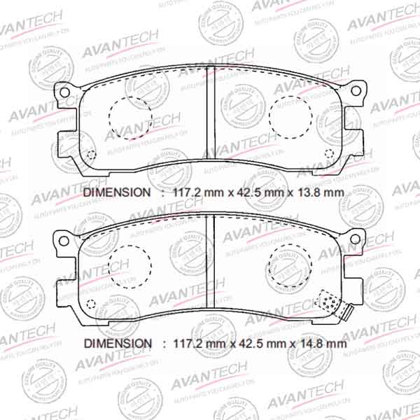 Колодки тормозные дисковые задние AVANTECH AV807 - изображение Колодки тормозные дисковые задние AVANTECH AV807 - изображение
