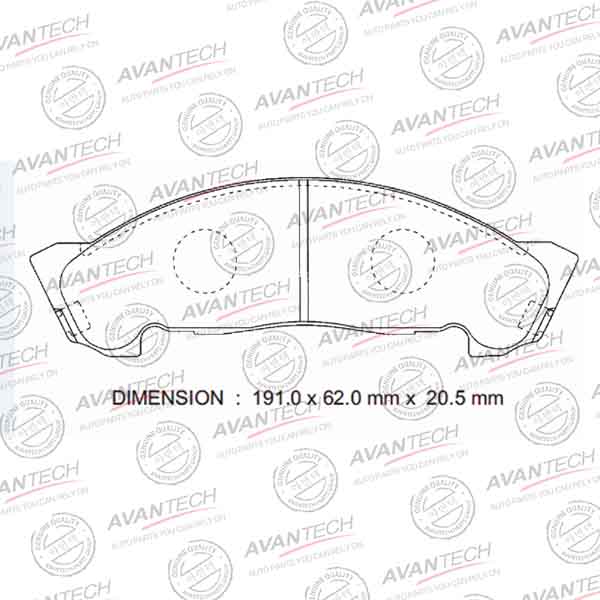 Колодки тормозные дисковые передние AVANTECH AV986 - изображение