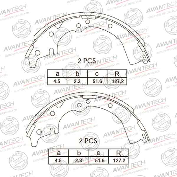 Колодки тормозные барабанные задние AVANTECH AVS0107 - изображение