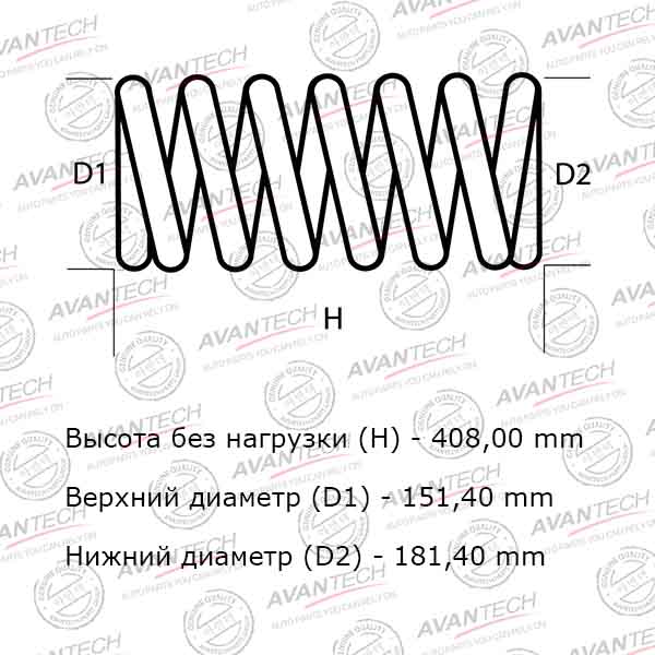 Комплект усиленных пружин подвески AVANTECH HS0206F - изображение Комплект усиленных пружин подвески AVANTECH HS0206F - изображение