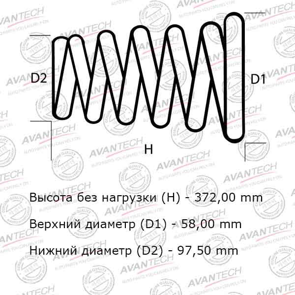 Комплект усиленных пружин подвески AVANTECH HS0302F - изображение