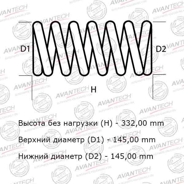 Комплект усиленных пружин подвески AVANTECH HS4109R - изображение