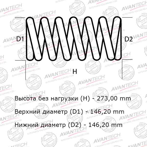 Комплект усиленных пружин подвески AVANTECH HS4140R - изображение