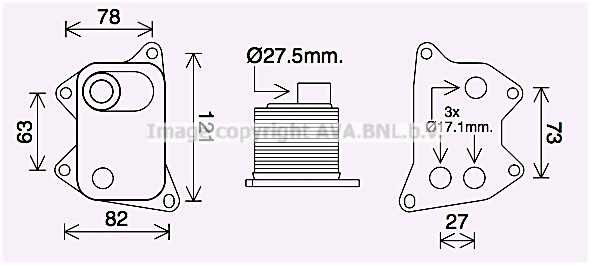 Радиатор масляный, моторное масло <b>AVA QUALITY COOLING AI3420</b> - изображение Радиатор масляный, моторное масло <b>AVA QUALITY COOLING AI3420</b> - изображение