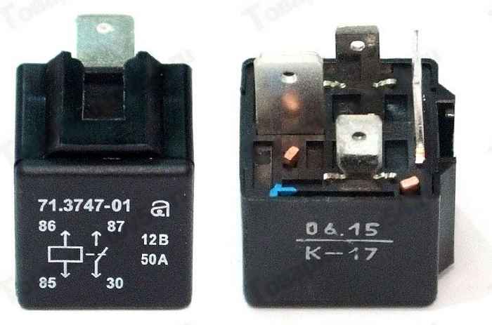 Реле стартера ВАЗ 2110, 1118 Калина 4-контактное, 50А <b>АВАР 71.3747-01</b> - изображение