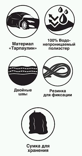 Защитный чехол-тент на мотоцикл AVS МС-520 'ХL' 246х104х127см (водонепроницаемый) - изображение 2