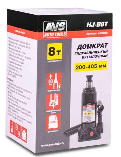 Домкрат гидравлический 8т высота подъема 200-405мм AVS HJ-B8T - изображение 5