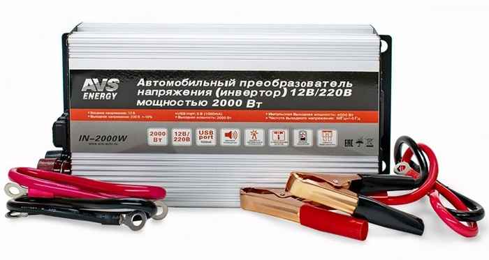Автомобильный инвертор 12/220V AVS IN-2000W - изображение 3