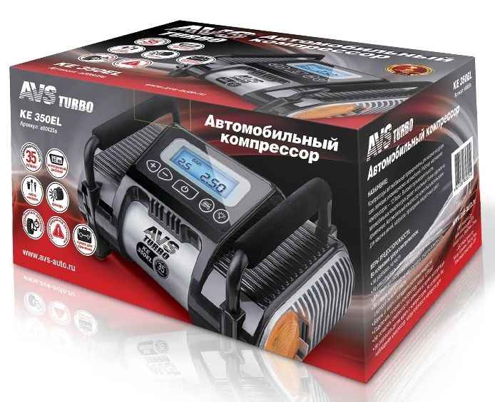Компрессор автомобильный 35 л/мин 12V 150W 14А до 7 Атм фонарь AVS KE350EL - изображение 4