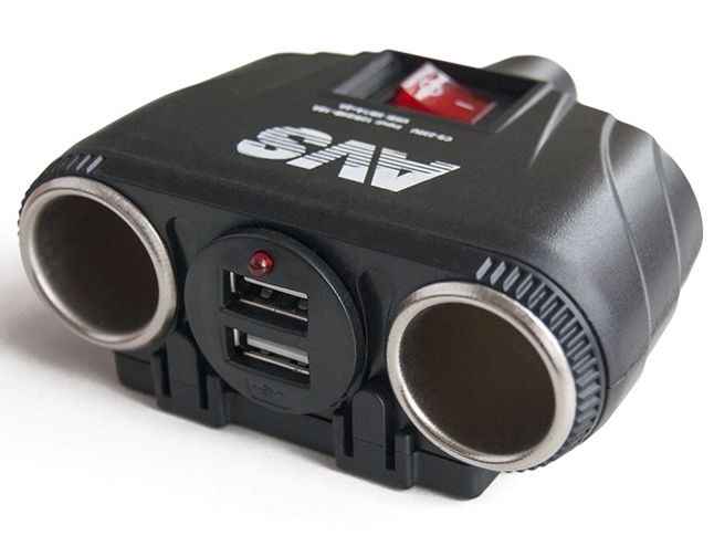Разветвитель прикуривателя 12/24V на 2 выхода+2USB AVS CS230U - изображение 1