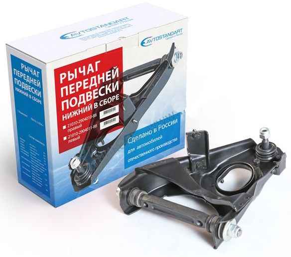 Рычаг подвески ВАЗ 2101 нижний правый в сборе <b>АВТОСТАНДАРТ 2101-2904010-88</b> - изображение