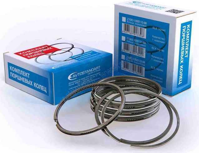 Кольца поршневые (82,8) ВАЗ 2108-2109, 2110, 2123 Нива Шевроле, 2131, 21213 <b>АВТОСТАНДАРТ 21083-1000132-88</b> - изображение