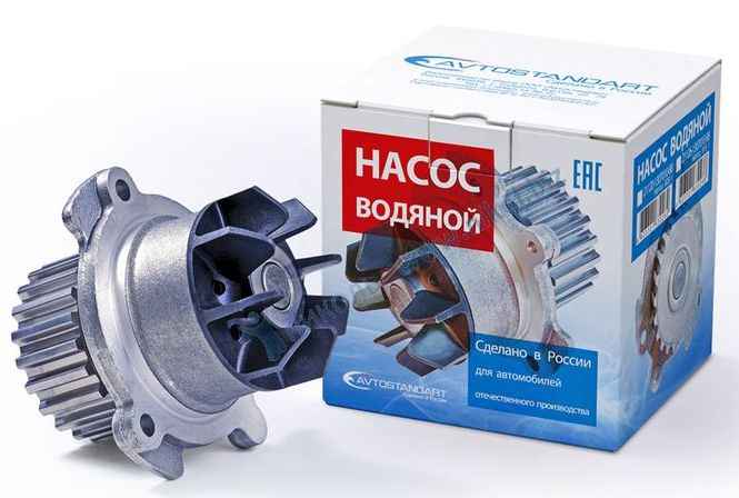 Помпа ВАЗ 2190 Гранта 8 кл (1,6л) дв 21116 <b>АВТОСТАНДАРТ 21116-1307010-88</b> - изображение