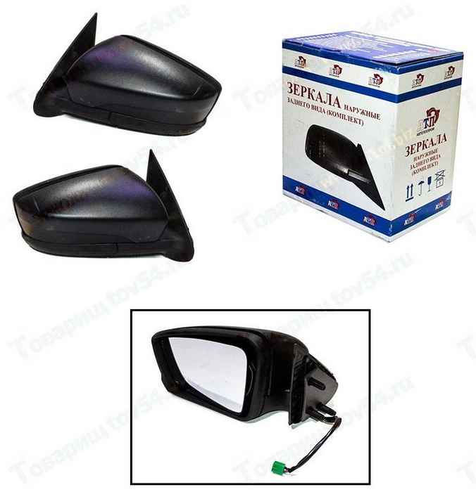 Зеркало наружное заднего вида ВАЗ 2191 Гранта электропривод, с обогревом (комплект 2шт) <b>АВТОТЕХПРОМ 2191-8201004/05</b> - изображение