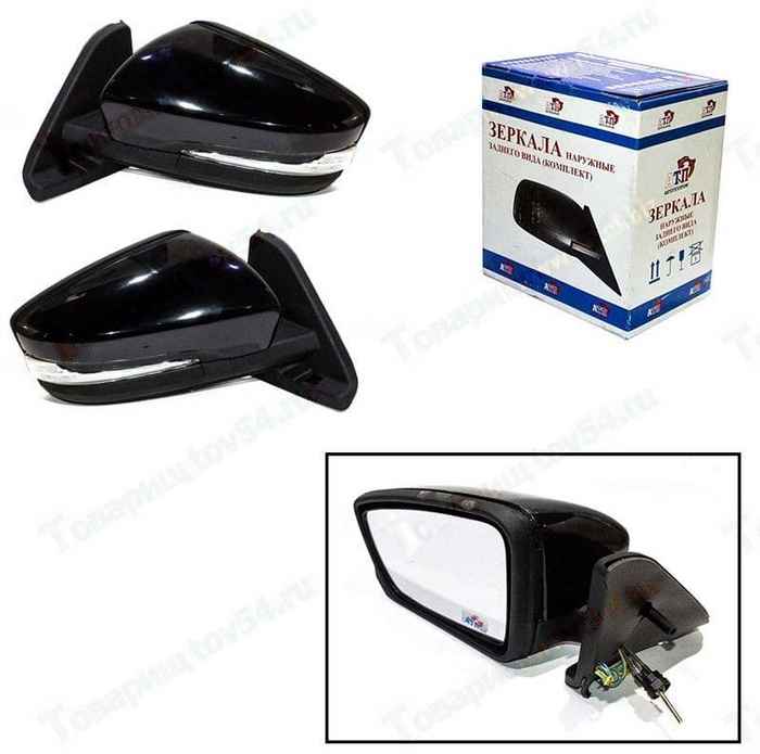 Зеркало заднего вида наружное ВАЗ 2191 Гранта механическое, поворотник (комплект 2шт) <b>АВТОТЕХПРОМ 2191-8201004/05 мех,пов</b> - изображение